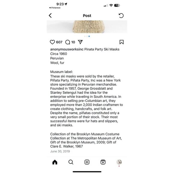 Piñata party, inc. Peruvian Wool And Fur ski mask, 1960’s - Picture 15 of 16